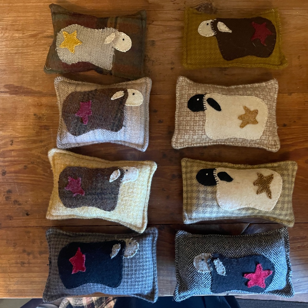 Handmade Sheep Pillow Tucks
Total of 8
$8 each
All wool stuffed poly
